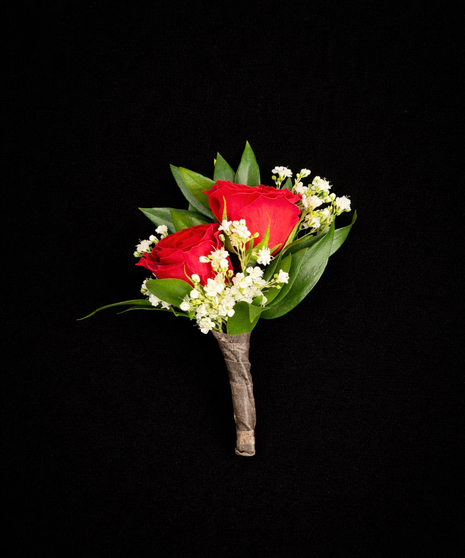 Double  Red Sweetheart Boutonniere