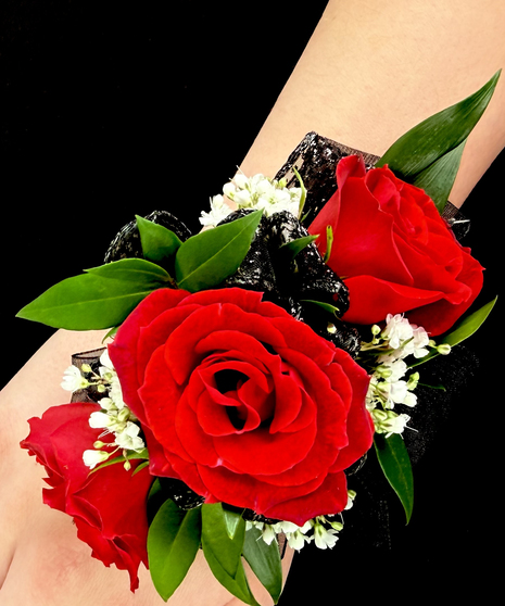 Red Corsage with Black Accents