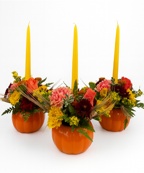 Fall Toned Pumpkin Trio