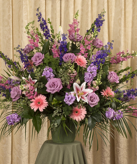 Pink & Purple Funeral Flower Arrangement for Delivery