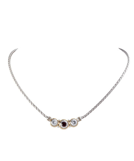 John Medeiros- Beijos Three Stone CZ Necklace