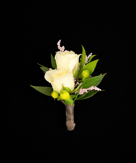 Double Sweetheart Boutonniere - With Upgrades in Red