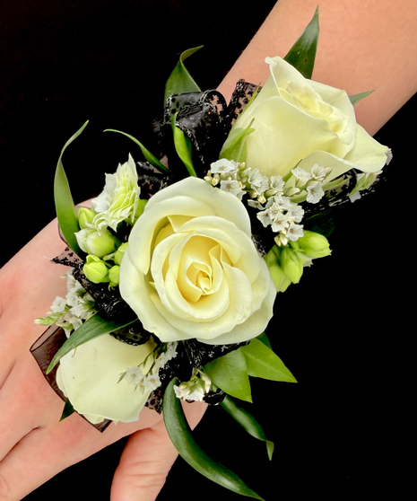 Ivory Corsage with Black Accents