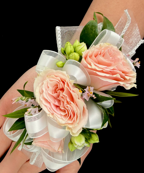 Pink Corsage with White Accents