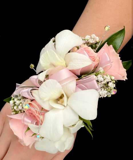 Pink and Ivory Corsage