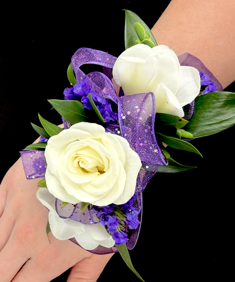 Ivory Corsage with Purple Accents