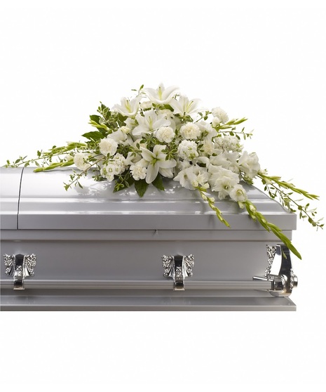 Elegant White Casket Spray