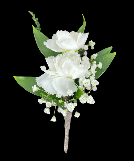 Double Mini Carnation Boutonniere - Classic