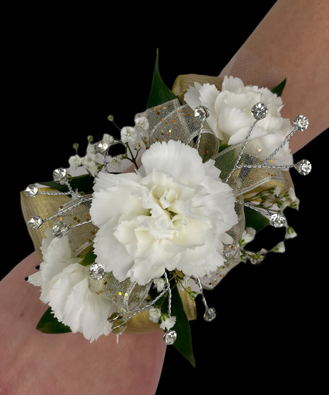 3 Bloom Mini Carnation Wrist Corsage