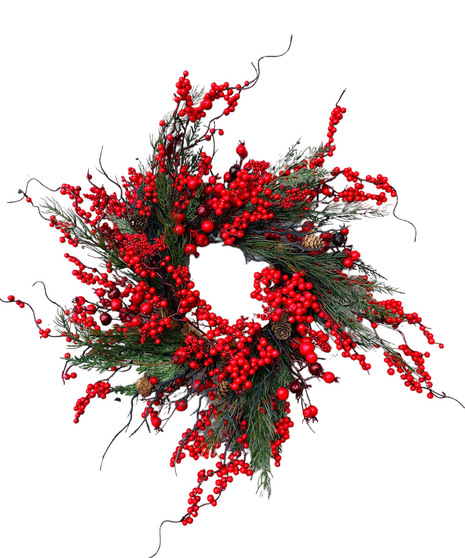Artificial Red Berry Wreath