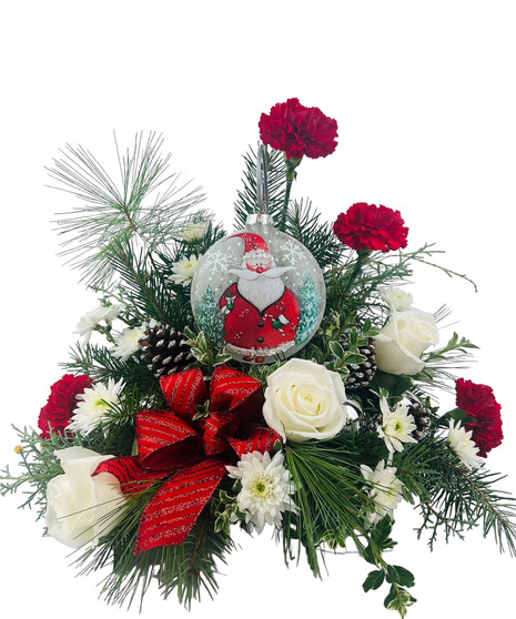 Santa Ornament Arrangement - With Stand