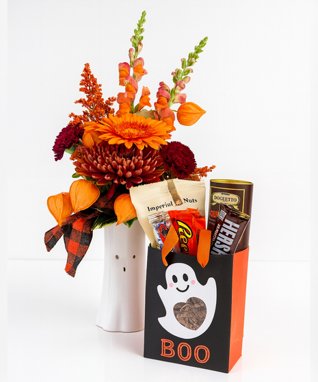 All Treats No Tricks - Arrangement and bag of treats