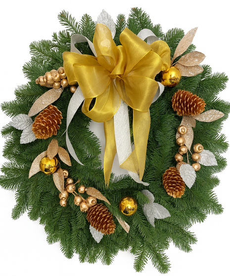Mixed Metals Fresh Wreath