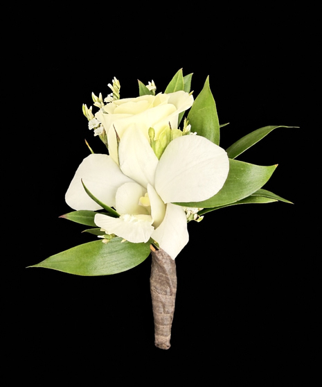 Dendrobium & Sweetheart Rose Boutonniere - With Upgrades