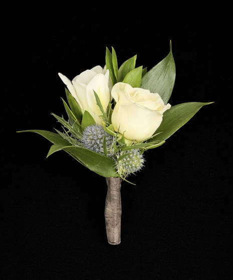 Double Sweetheart Boutonniere - With Upgrades  in Blue