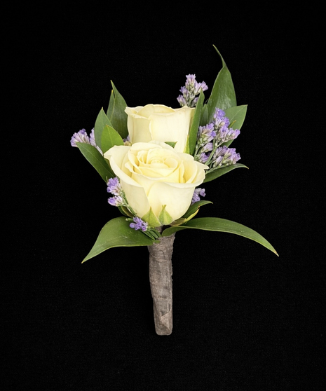 Double Sweetheart Boutonniere  - Lavender Upgrades