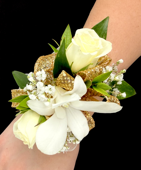 Ivory Corsage with Gold Accents