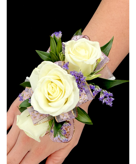 Ivory Corsage with Lavender Accents